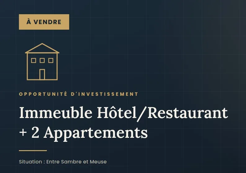 Immeuble de rapport : Hôtel-restaurant + 2 appartements loués