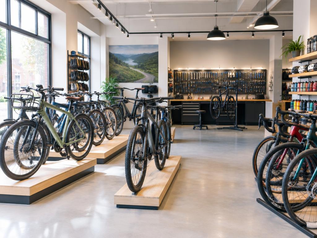 Magasin de vélos avec atelier de réparation